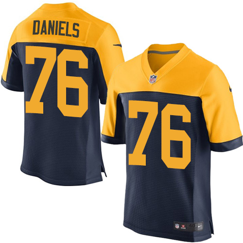 Men's Elite Mike Daniels Nike Jersey Navy Blue Alternate - #76 NFL Green Bay Packers